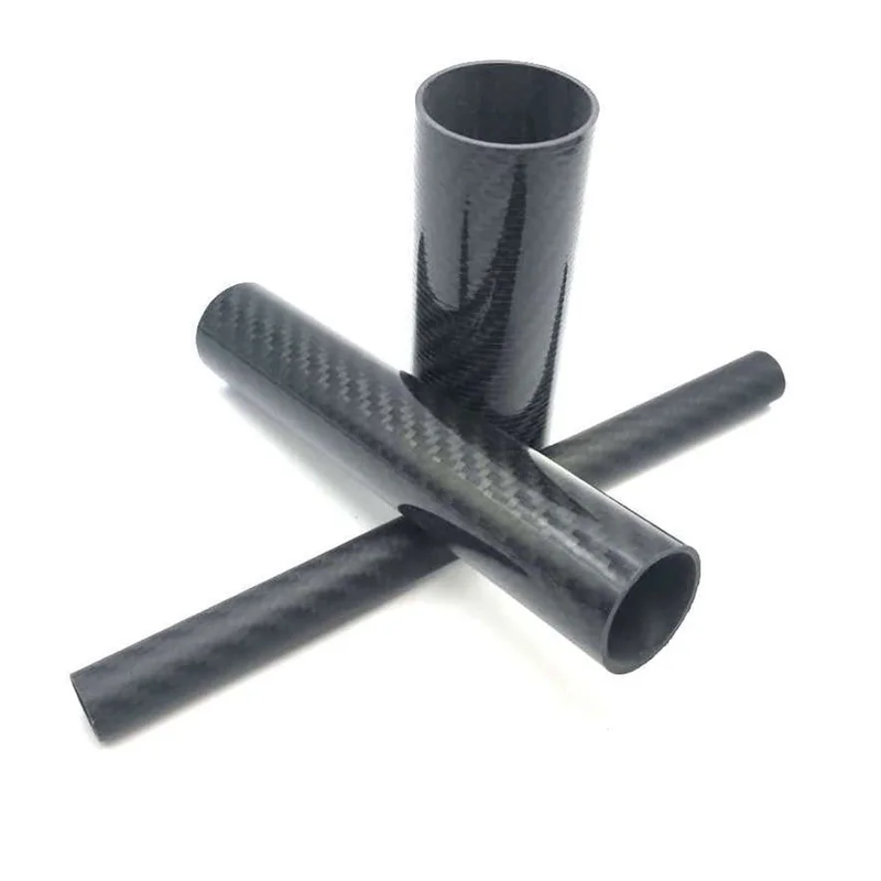 Custom 16mm O.D. 14mm I.D. 16x14x500mm 3K Roll Wrapped 100% Pure Round Carbon Tubes