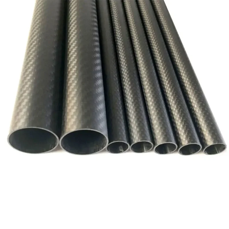 Custom 16mm O.D. 14mm I.D. 16x14x500mm 3K Roll Wrapped 100% Pure Round Carbon Tubes