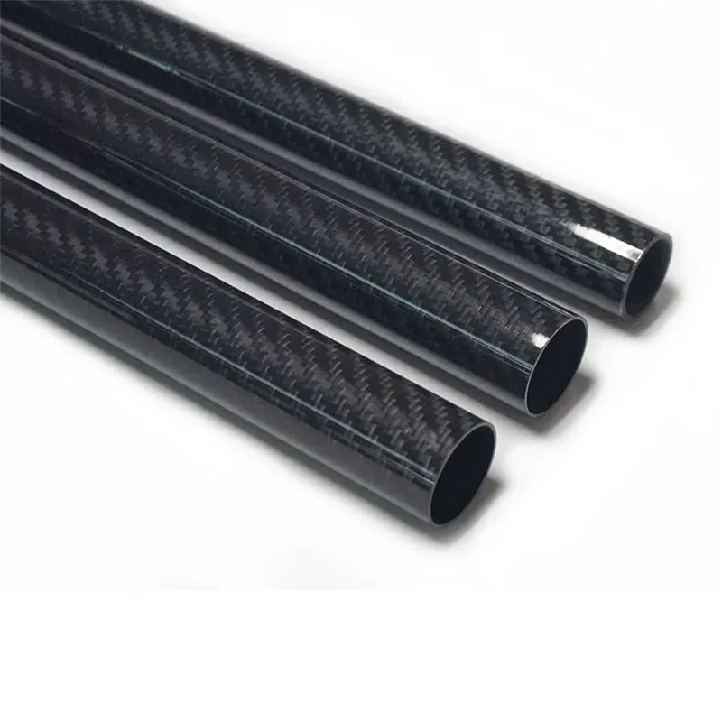 High Strength Carbon Fiber Tube - 25mm x 23mm x 500mm - 3K Roll Wrapped 100% Carbon Tube High Strength Carbon Fiber Tube - 25mm x 23mm x 500mm - 3K Roll Wrapped 100% Carbon Tube