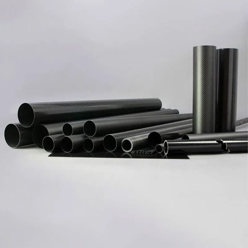 High Strength Carbon Fiber Tube - 25mm x 23mm x 500mm - 3K Roll Wrapped 100% Carbon Tube